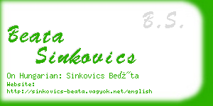 beata sinkovics business card